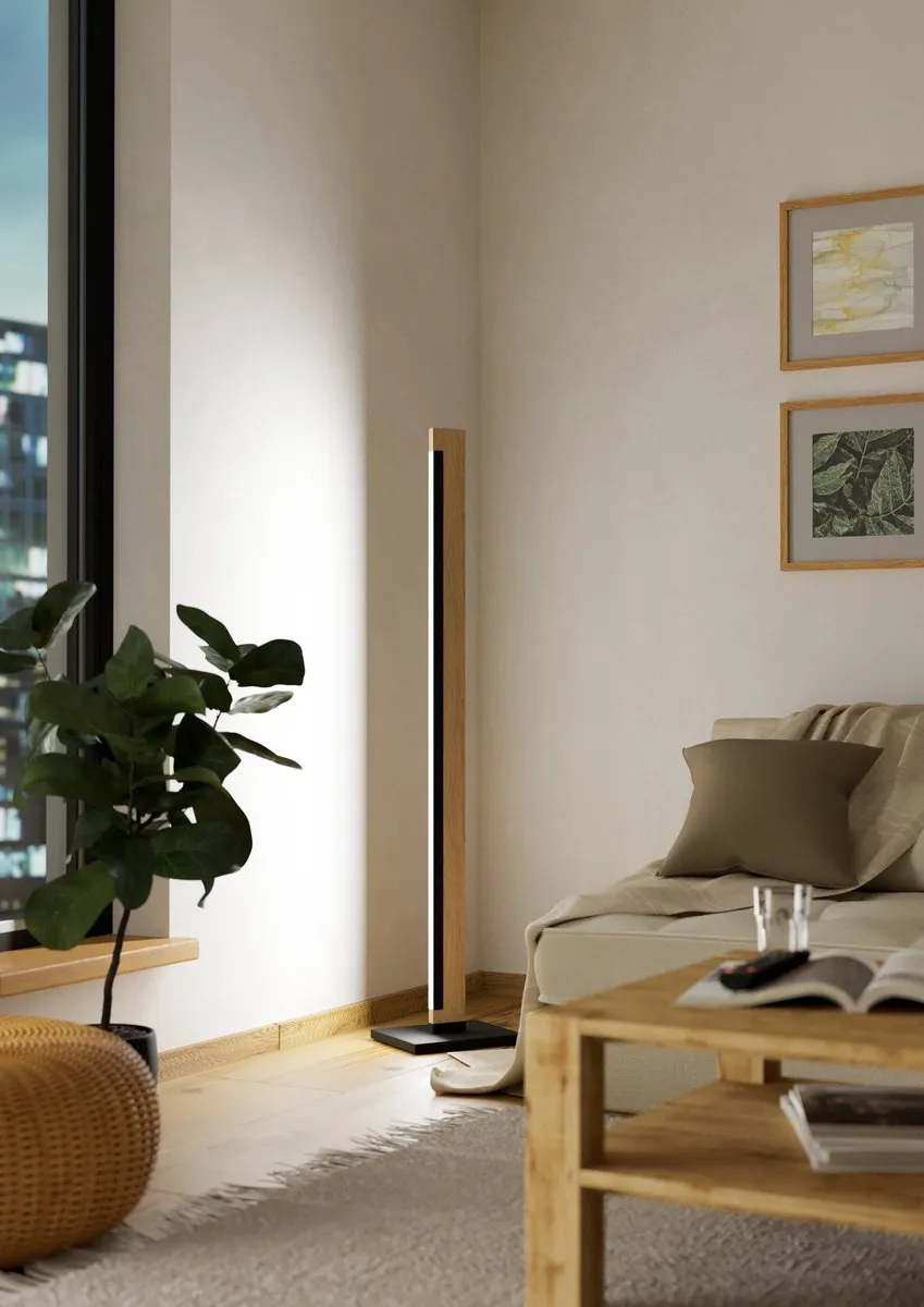 Eglo Camacho Vloerlamp LED 126cm - Zwart/Bruin
