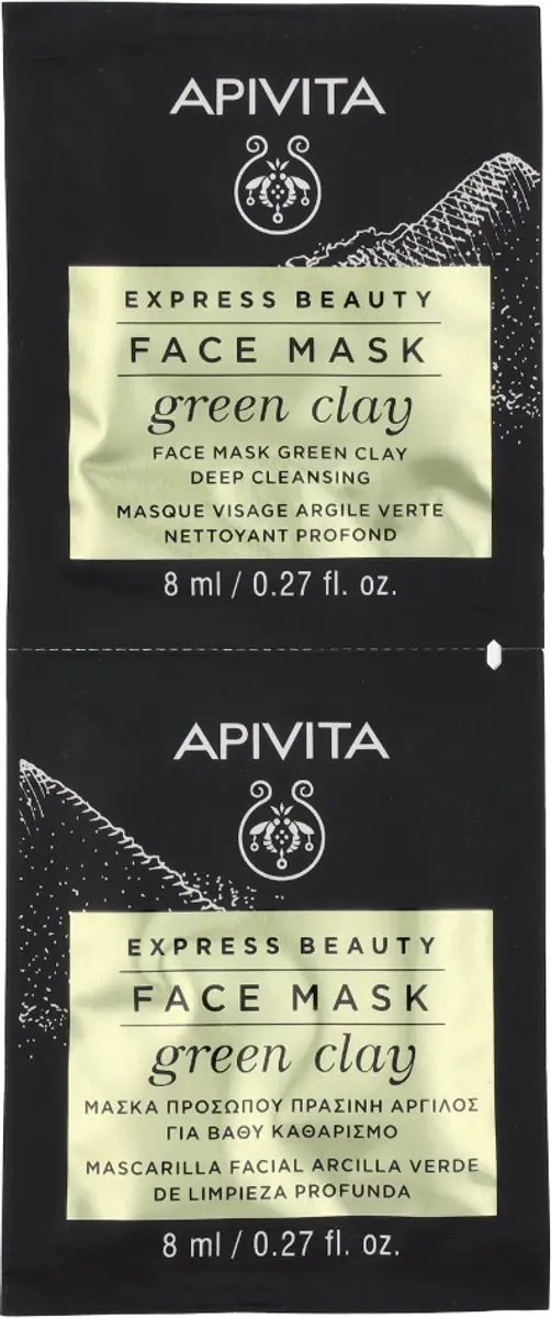 Apivita Green Clay Face Mask 16ml - 16 Stuks