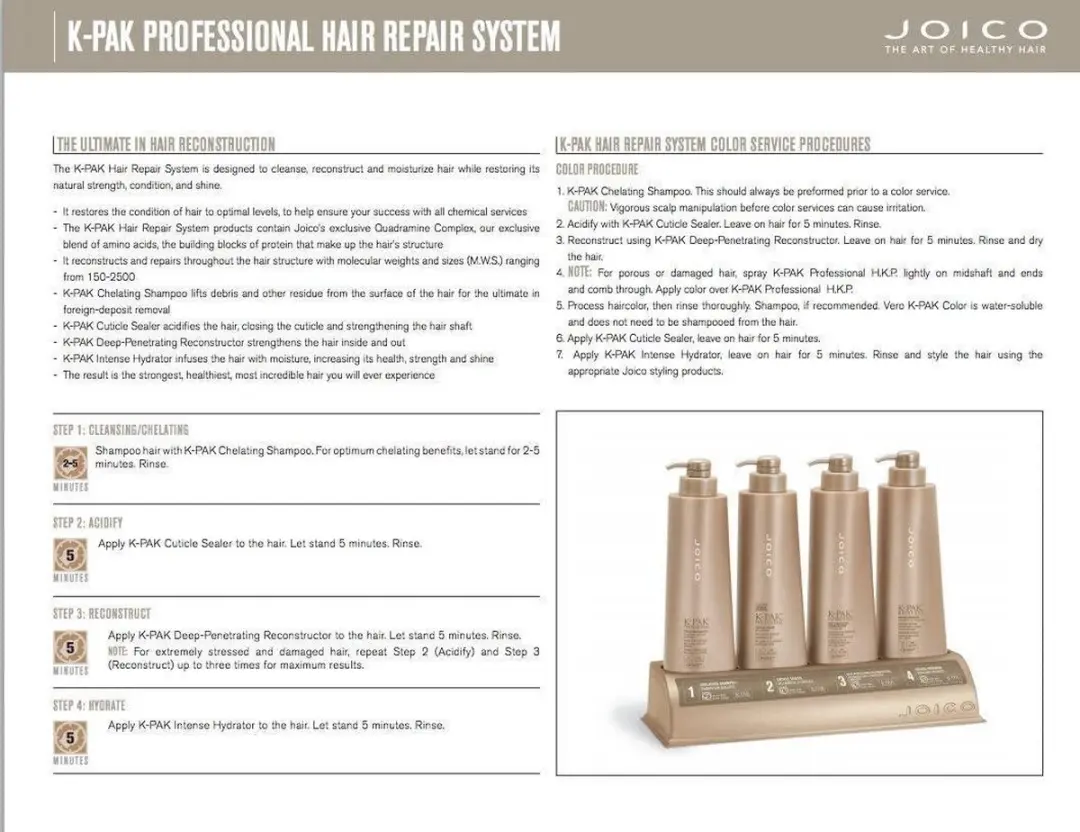 Joico K-PAK Hair Repair System 4 Stappen - 4x1L