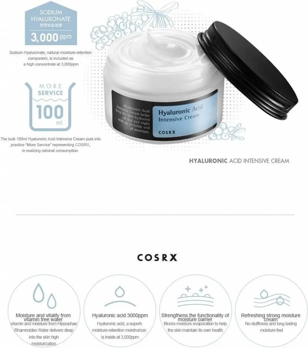 CosRx Hyaluronzuur Intensieve Crème 100ml