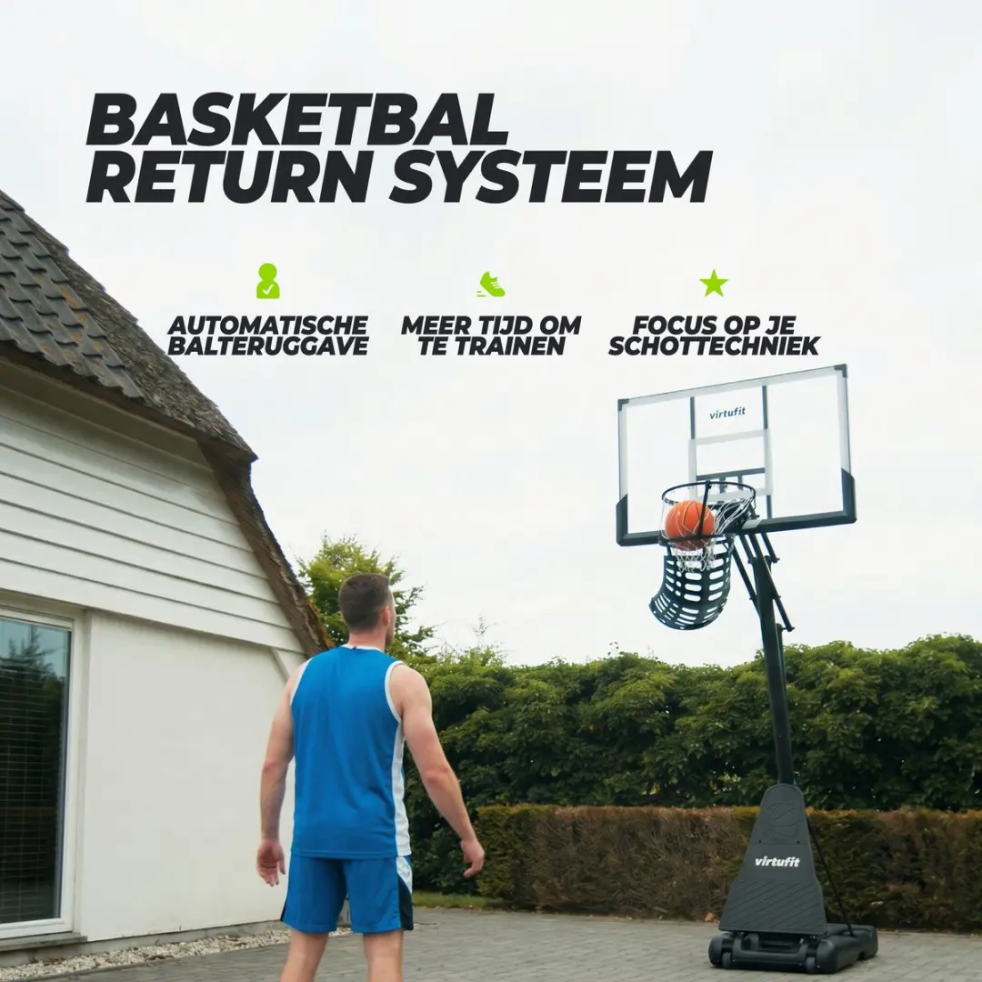 Virtufit Basketbal Return Systeem 180° - Zwart