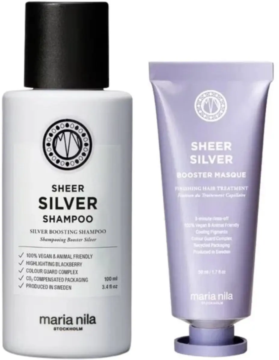 Maria Nila Sheer Silver Booster Travel Set - Masker & Shampoo 200ml