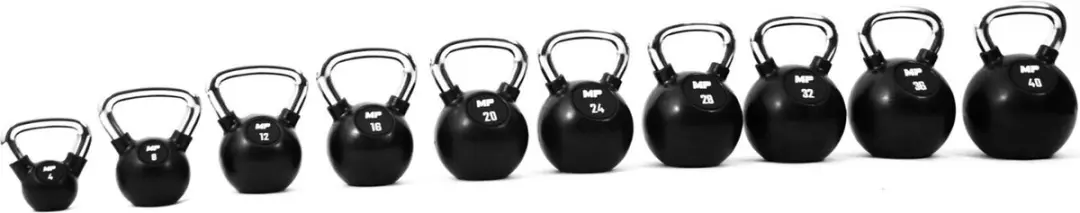Muscle Power Rubberen Kettlebell 40 kg - Zwart