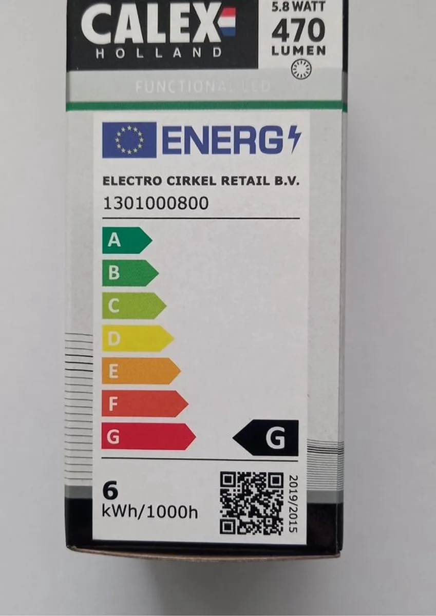 5 stuks Calex LED - kogellamp - 240 volt 4,9W (40W) E14 470 lumen 2700K