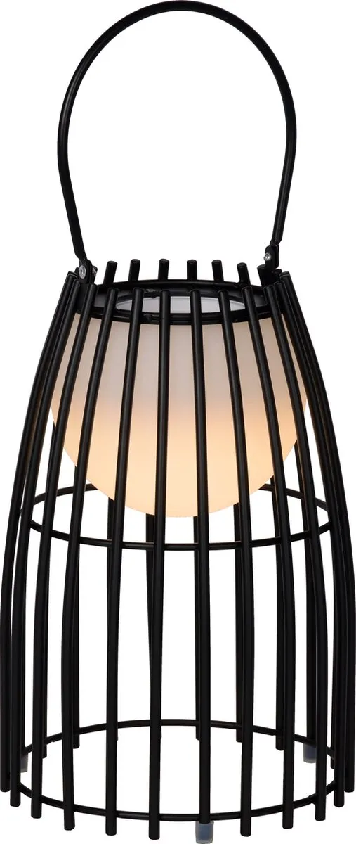 Lucide FJARA Oplaadbare Tafellamp - Ø17,5cm LED 3000K - Zwart
