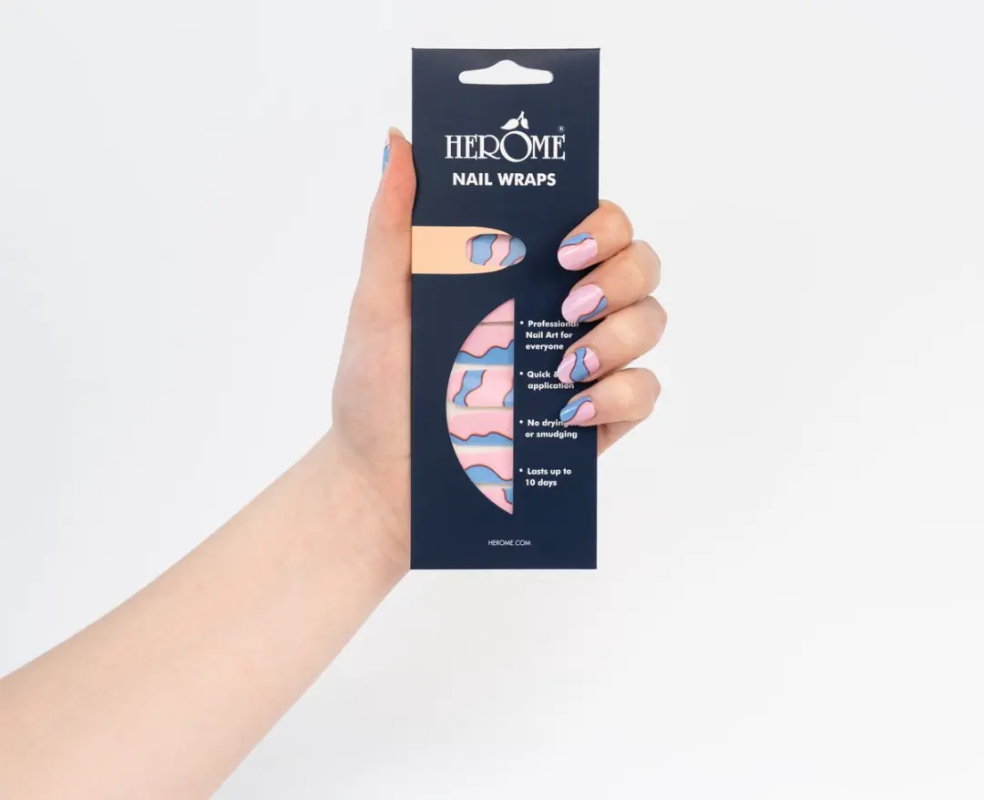 Herome Nail Wraps Pastel Waves Nagelstickers - 20 Stuks