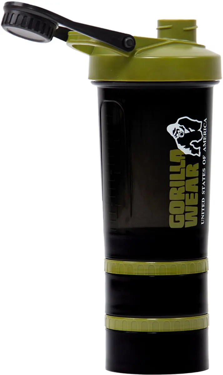 Gorilla Wear Shaker 2 GO 760ml - Zwart/Legergroen