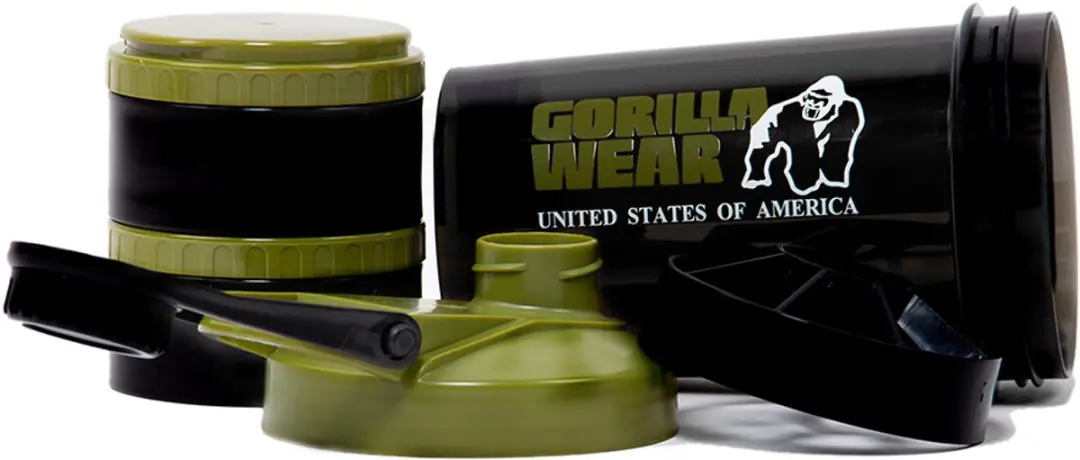 Gorilla Wear Shaker 2 GO 760ml - Zwart/Legergroen
