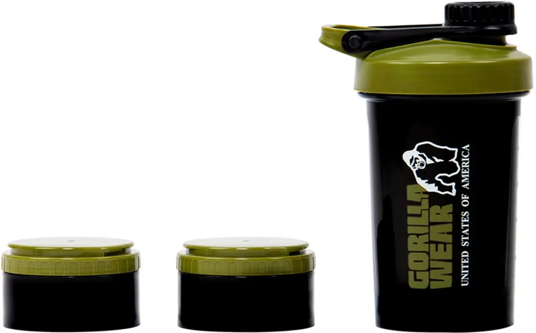 Gorilla Wear Shaker 2 GO 760ml - Zwart/Legergroen