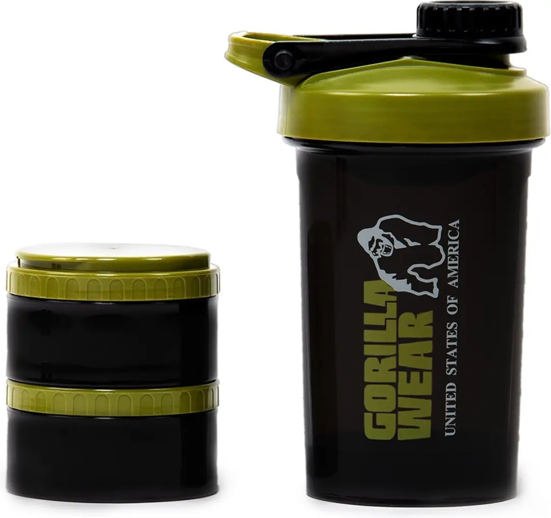 Gorilla Wear Shaker 2 GO 760ml - Zwart/Legergroen