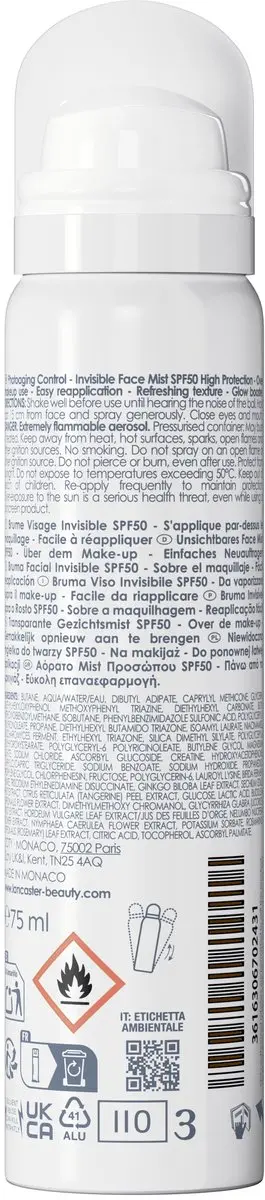 Lancaster Sun Perfect Air Invisible Face Mist SPF50 75ml