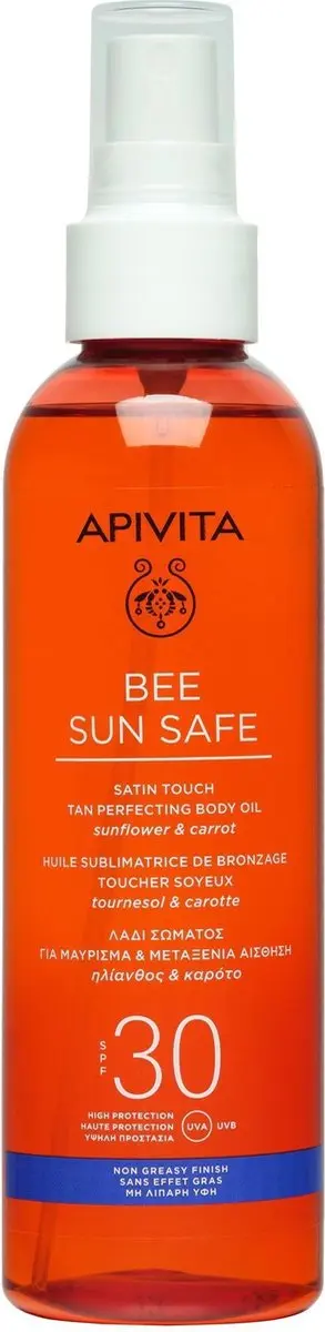 Apivita Satin Touch Tan Perfecting Body Oil SPF30