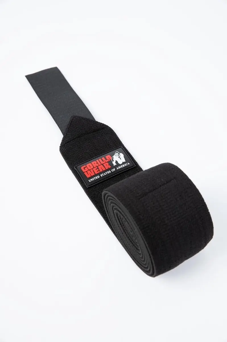Gorilla Wear Knee Wraps 250cm - Zwart
