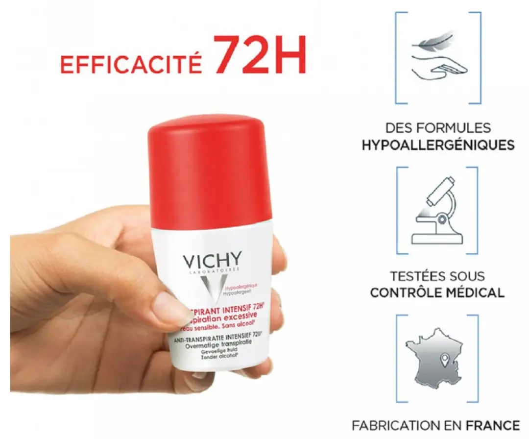 Vichy 72hrs Excessive Transpiration Roll-On 100ml - 2 Stuks