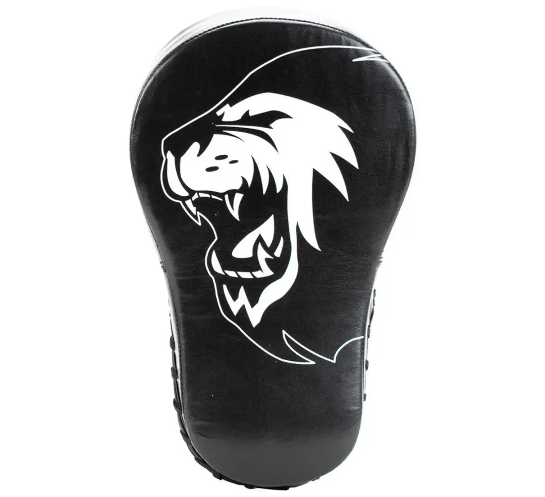Super Pro Combat Gear Handmitts Long Curved Leder - One Size - Zwart/Wit