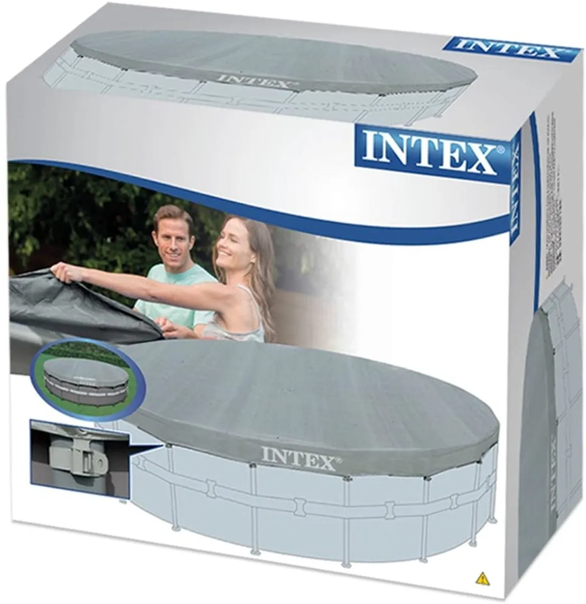 Intex Deluxe Zwembad Afdekzeil 488cm - Grijs