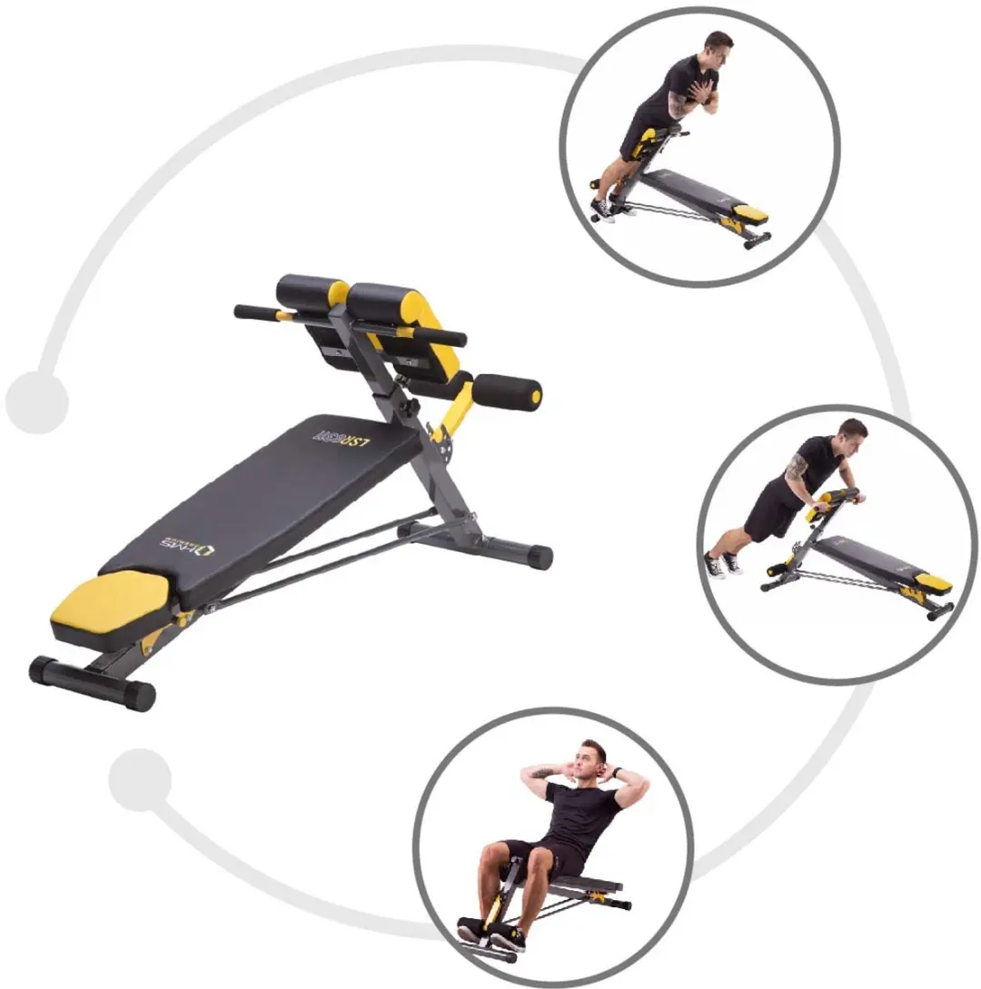 HMS Premium LSR8311 Hyperextension - Zwart/Geel