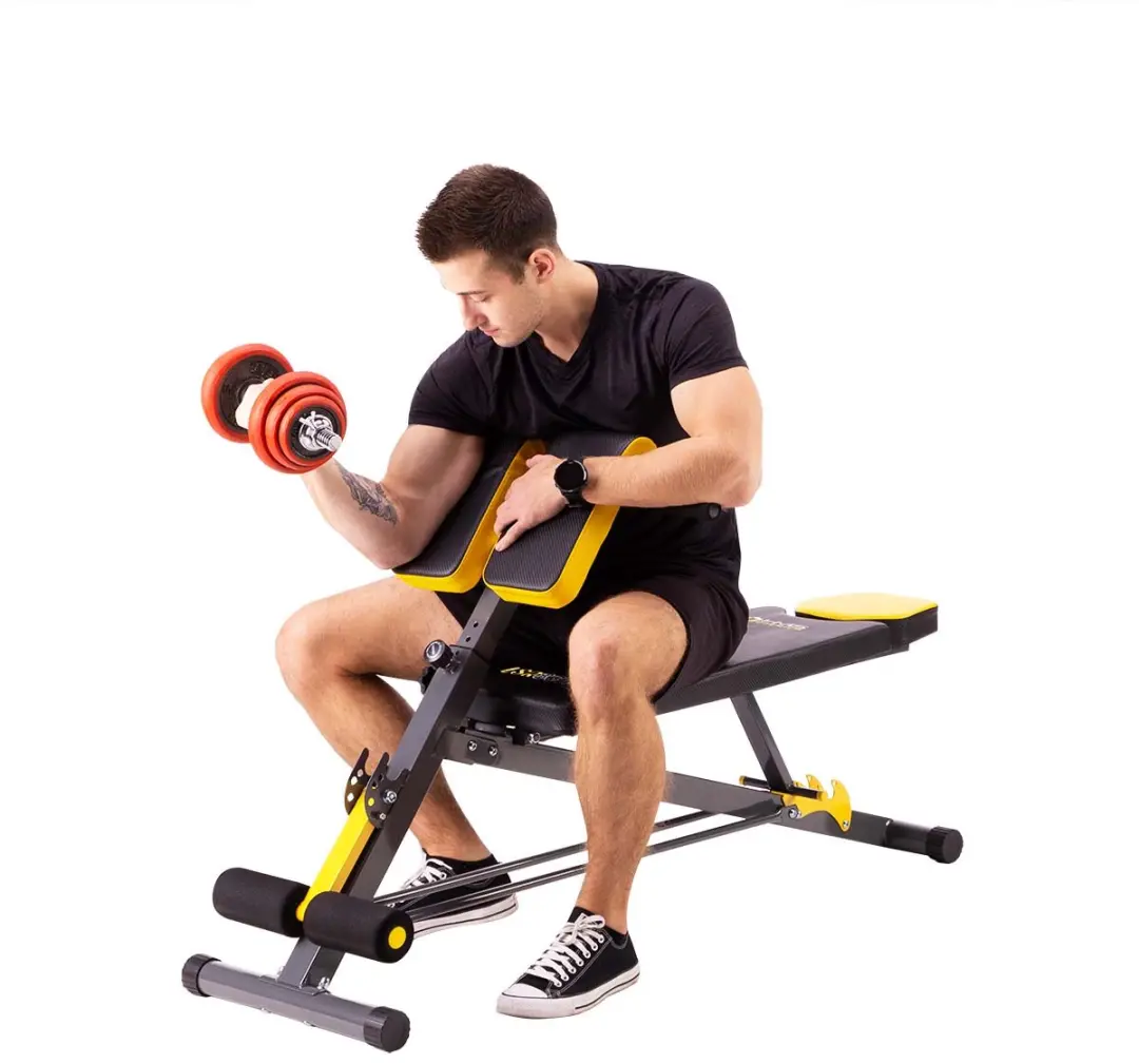 HMS Premium LSR8311 Hyperextension - Zwart/Geel
