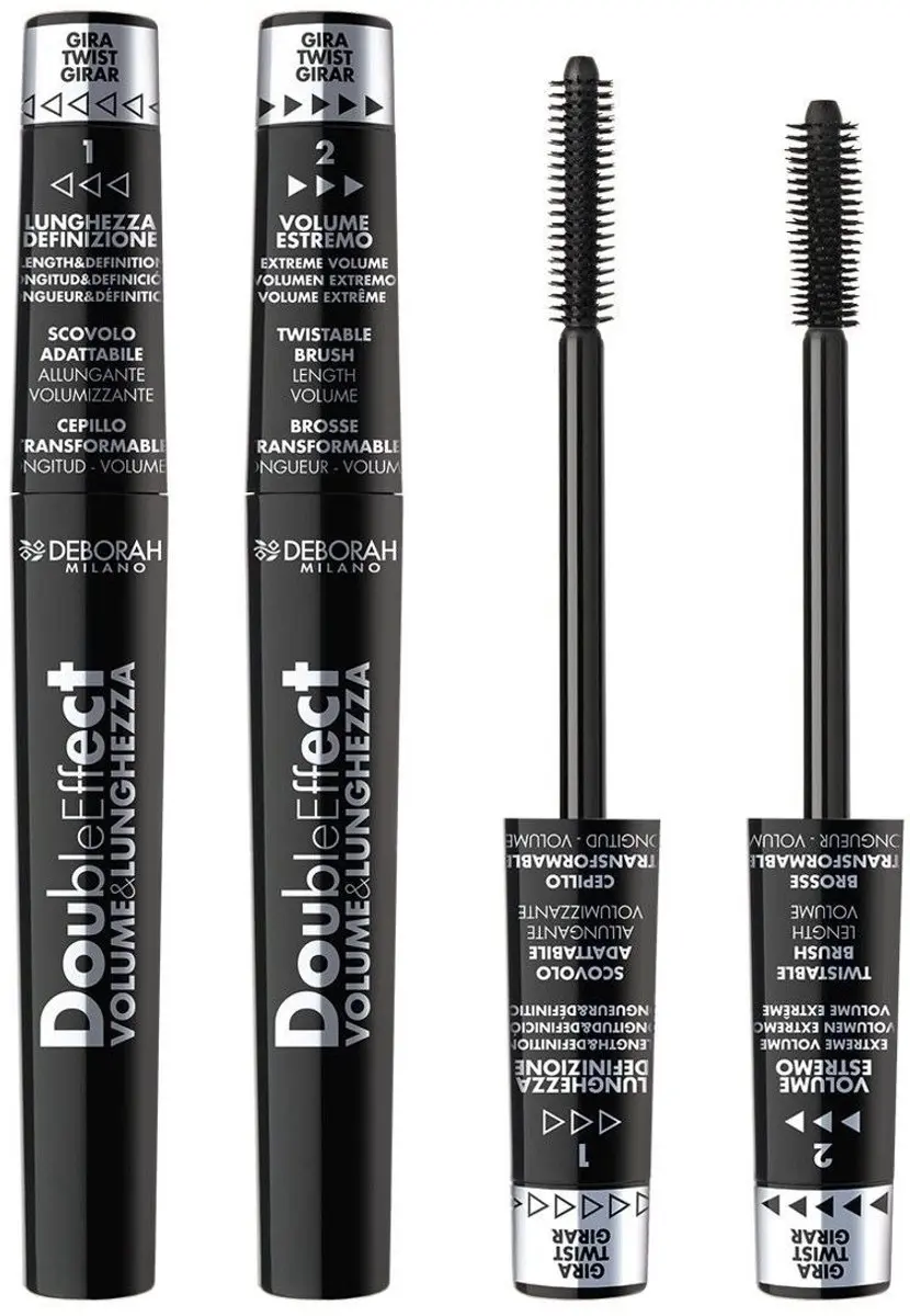 Deborah Milano Double Effect Mascara - Zwart 1g