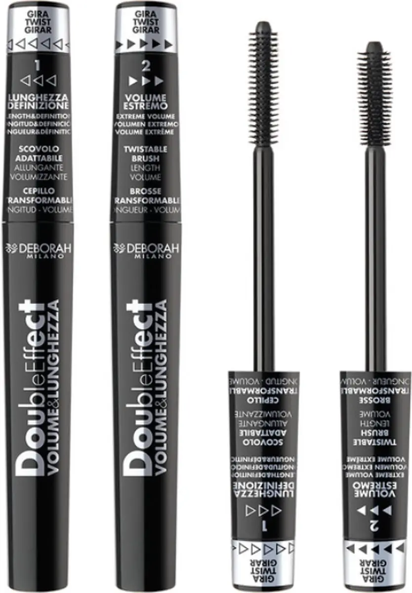 Deborah Milano Double Effect Mascara - Zwart 1g - afbeelding 6 van 6