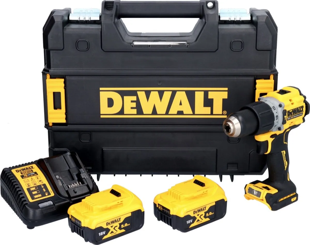 DeWalt DCD805P2T Klopboormachine 18V - 2x 5.0Ah Accu + Lader + TSTAK Koffer