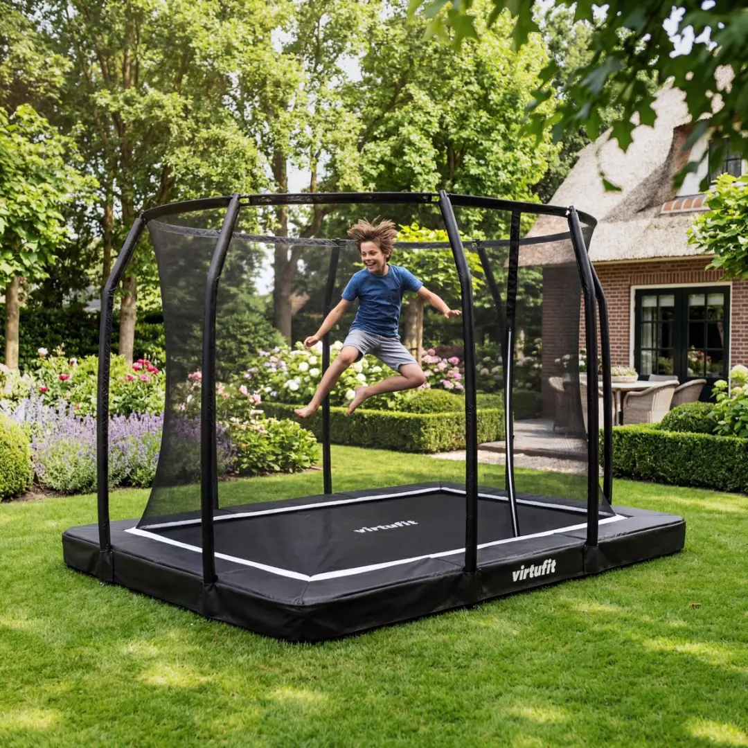Virtufit Inbouw Trampoline 274cm - 150kg - Zwart