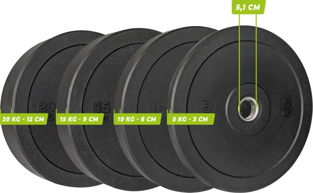 Virtufit Hi-Temp Bumper Plates 50mm - 2x15kg - Zwart