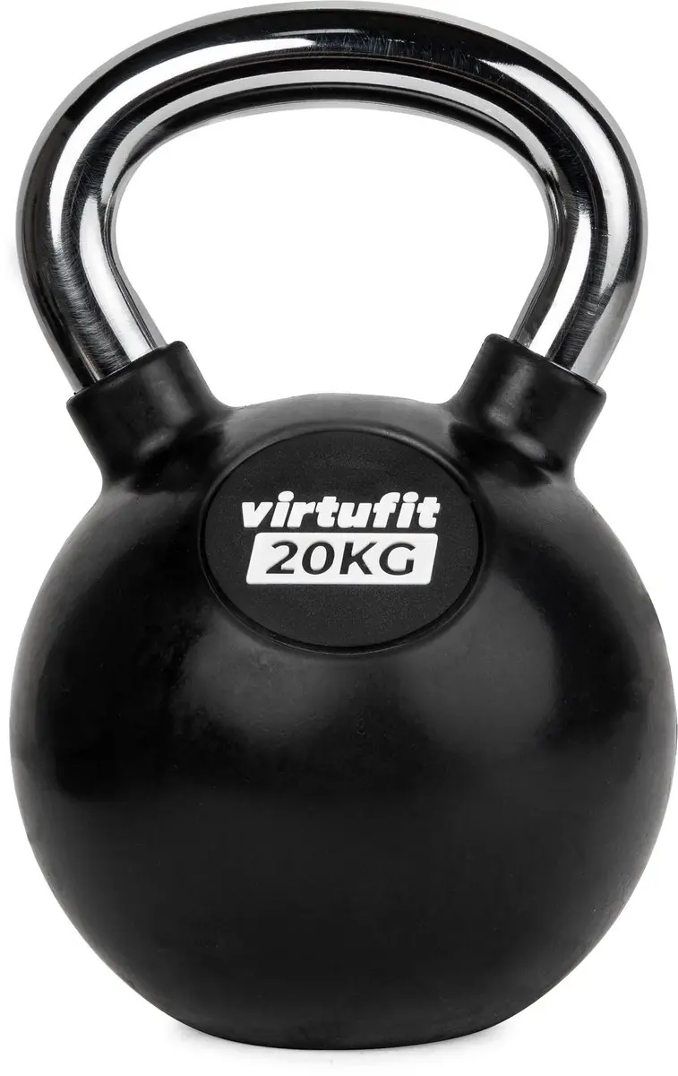 VirtuFit Kettlebell 20 kg - Zwart/Rubber