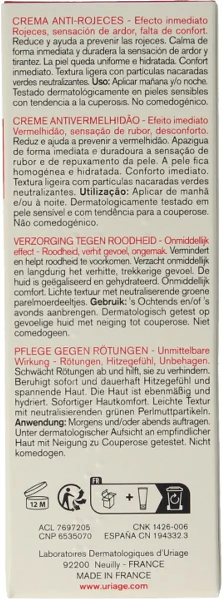 Uriage Roséliane Crème Tegen Roodheid 40ml