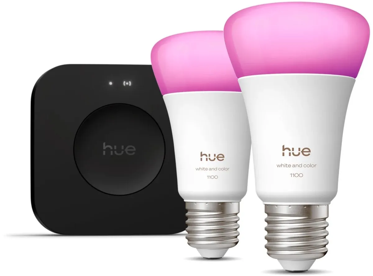 Philips Hue Starterkit Bridge Pro 2x WCA A60 E27 RGBW - 1100 Lumen