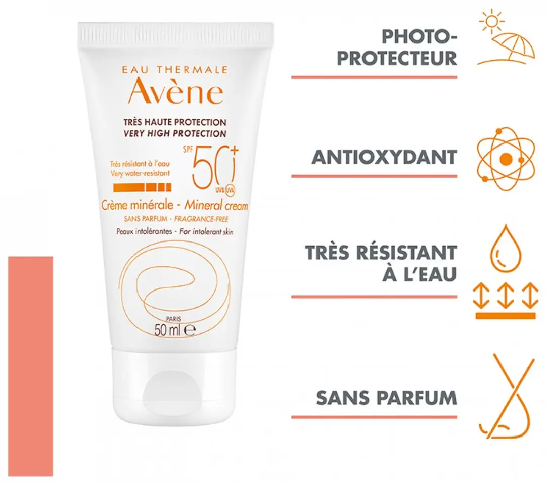 Avène Zonnebrand Mineral Cream 50+ 50ml