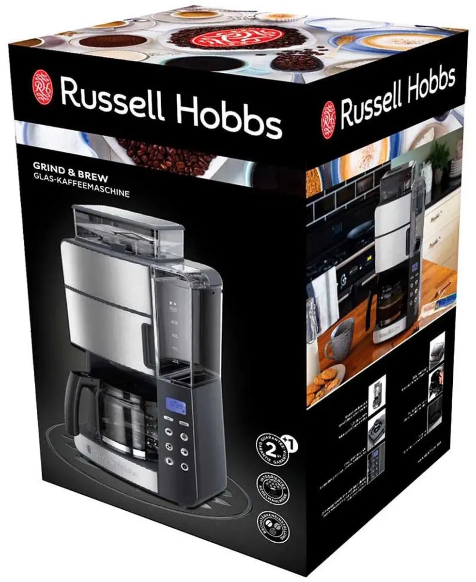 Russell Hobbs Grind and Brew 25610-56 Combinatiekoffiemachine 1,25L - Zwart/Roestvrijstaal - afbeelding 6 van 6