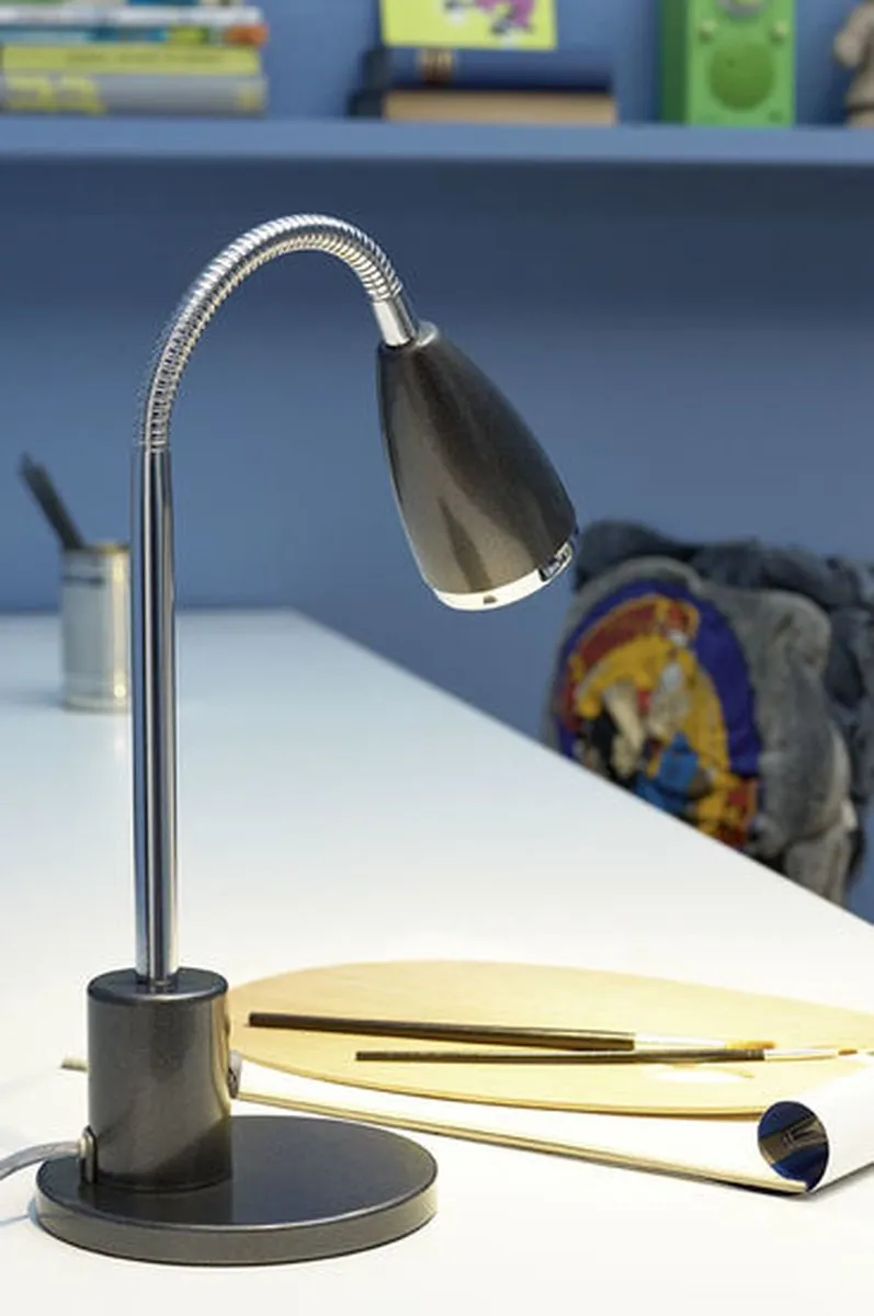 Eglo Fox Tafellamp - 1 Lichtpunt - Wit/Chroom - afbeelding 6 van 6