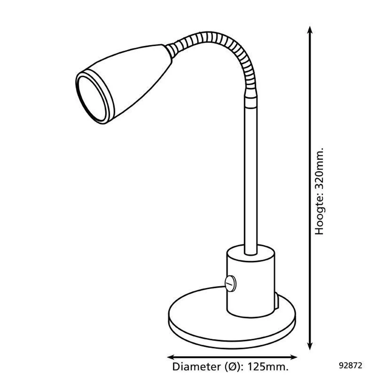 Eglo Fox Tafellamp - 1 Lichtpunt - Wit/Chroom