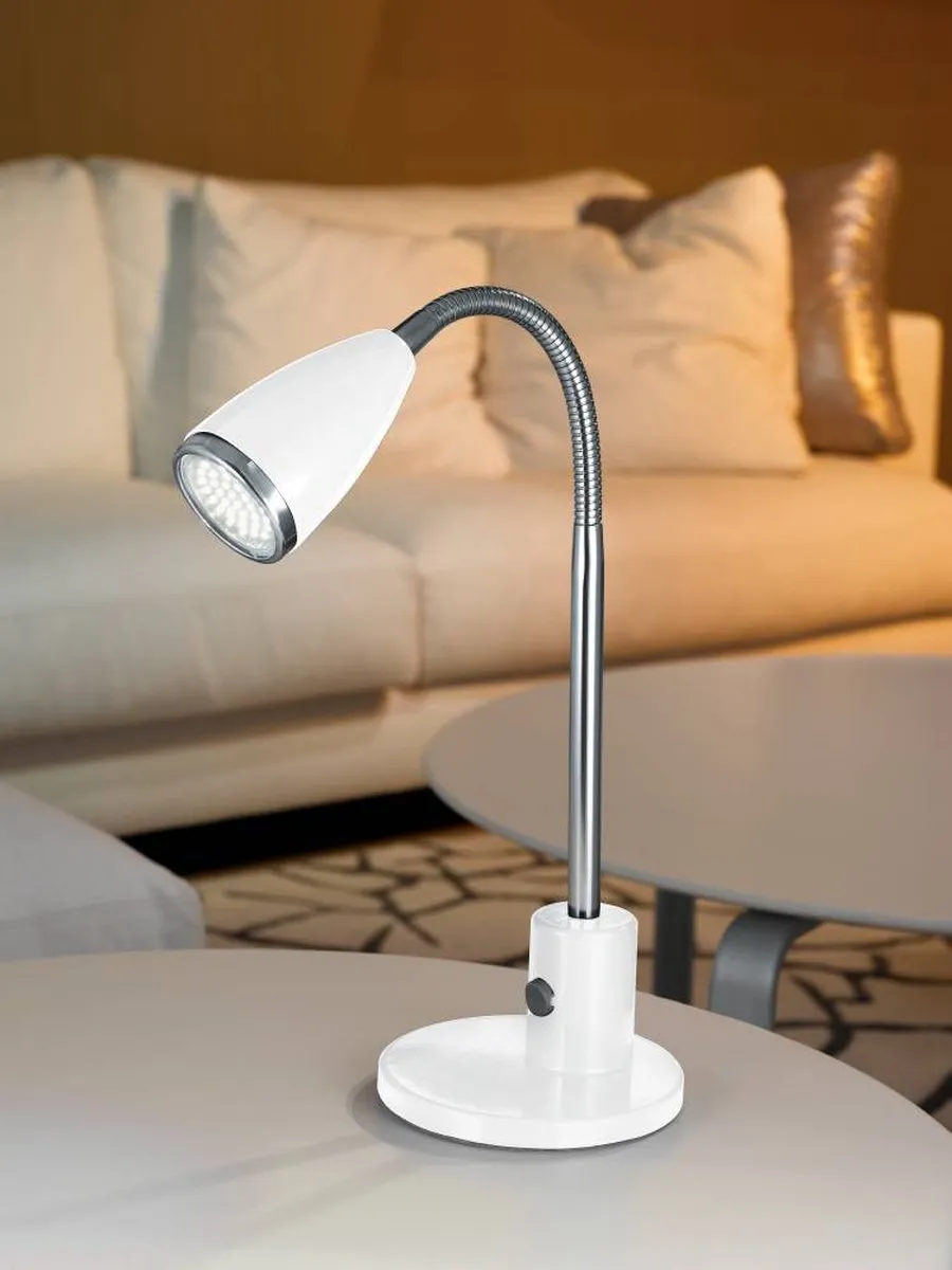 Eglo Fox Tafellamp - 1 Lichtpunt - Wit/Chroom