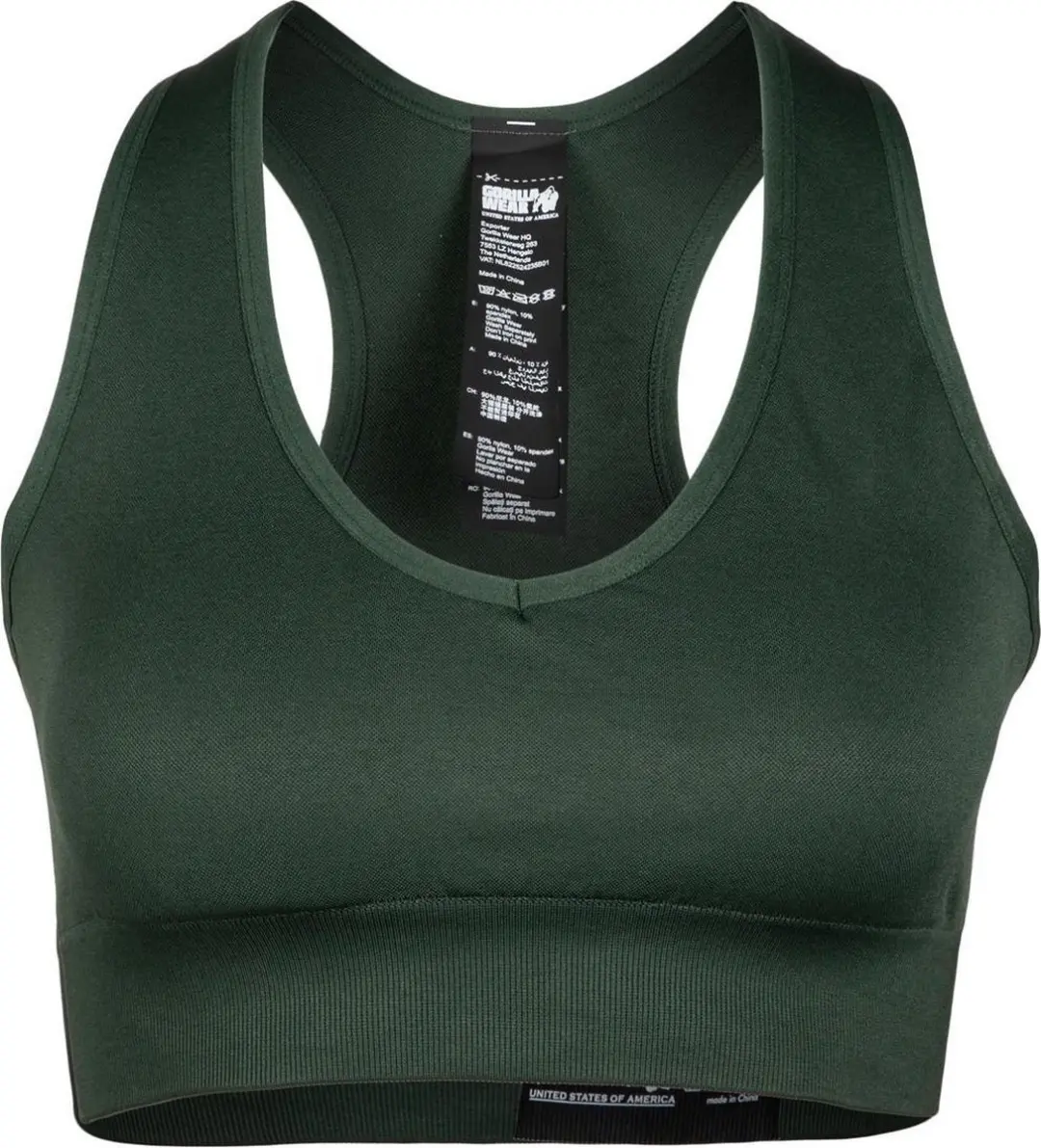 Gorilla Wear Neiro Seamless Sportbeha Legergroen XS/S