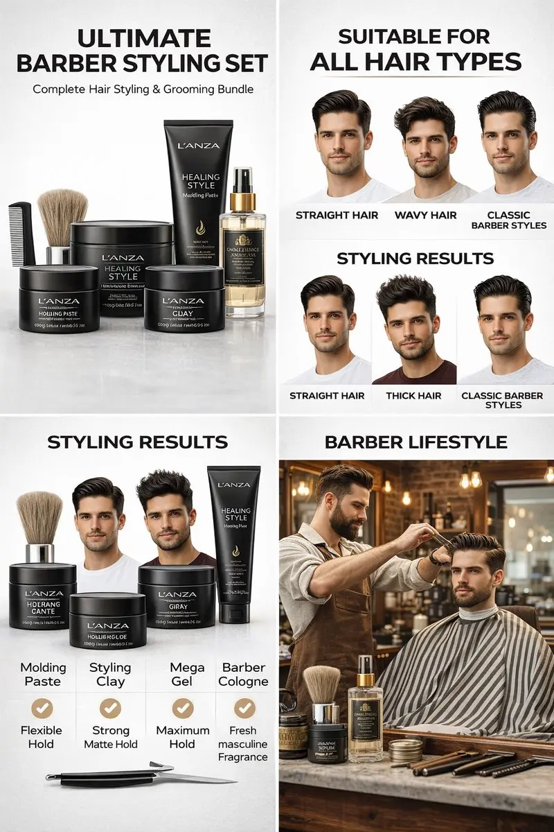 L'anza Styling Clay & King’s Armour Cologne Set - 4 Stuks