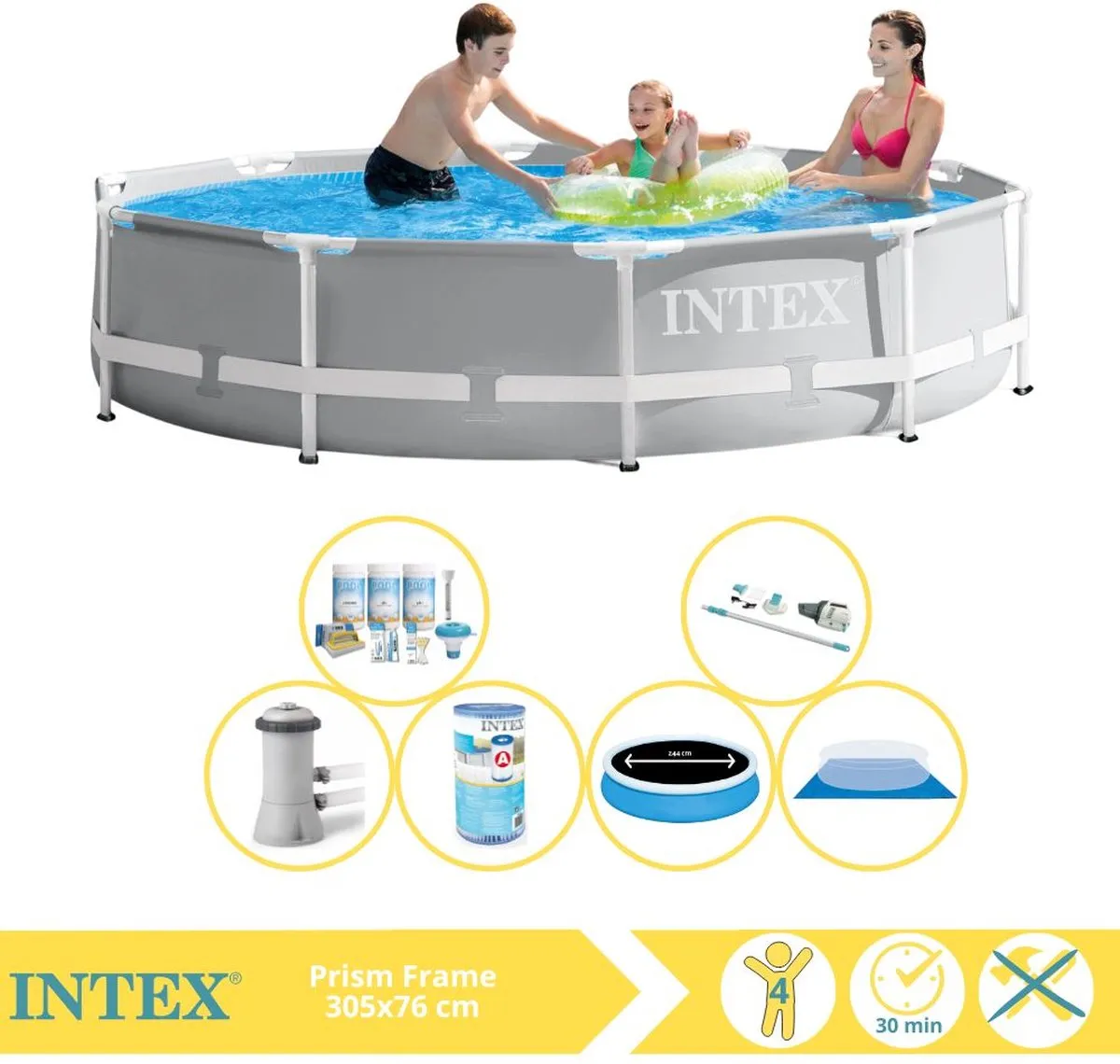 Intex Prism Frame 26712GN Opzetzwembad 366x76cm
