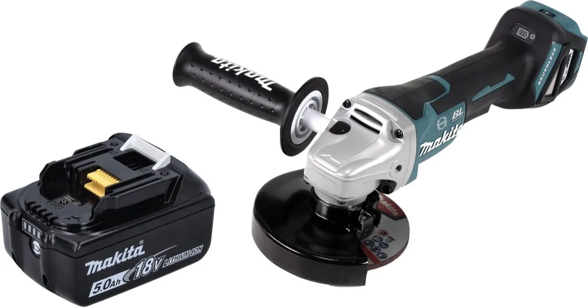 Makita DGA 517 T1 Haakse Slijper 18V 125mm - 1x 5.0Ah Accu