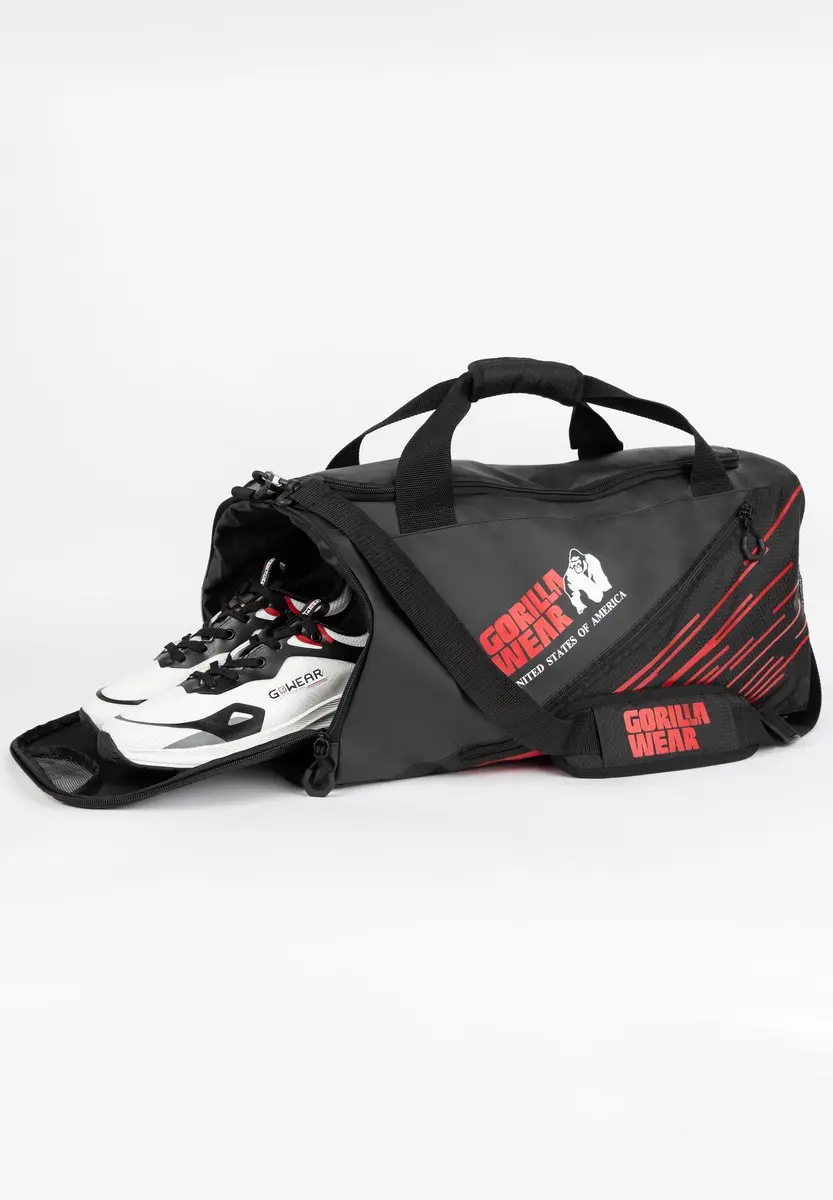 Gorilla Wear Ohio Gym Bag - 40L - Zwart/Rood