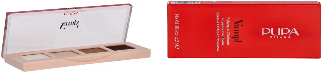 Pupa Milano Vamp! 4 Oogschaduw Palette 001 Natural Matt - 5,2 g - afbeelding 6 van 6