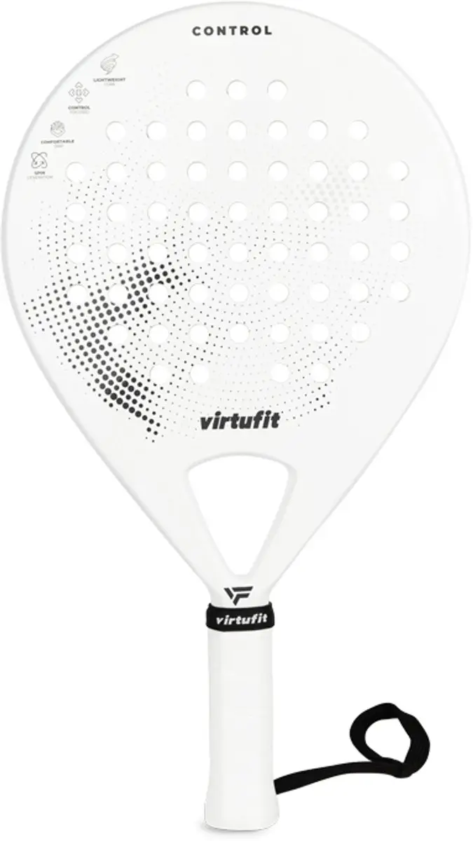 Virtufit Control Padelracket Wit - 365g - EVA Kern - Met Polskoord