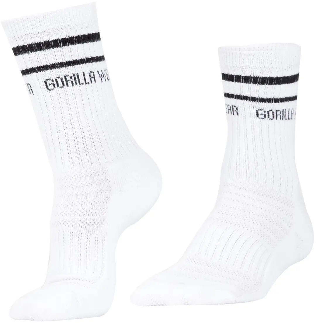 Gorilla Wear Crew Sokken 2-Pack Wit - EU 43-46 - afbeelding 6 van 6