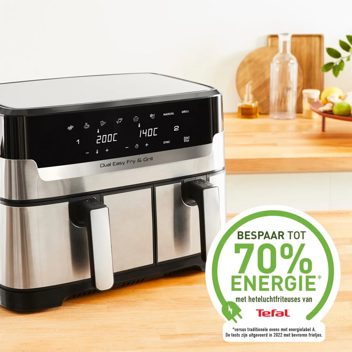 Tefal Dual Easy Fry & Grill EY905D Heteluchtfriteuse - 2700W 8,3L