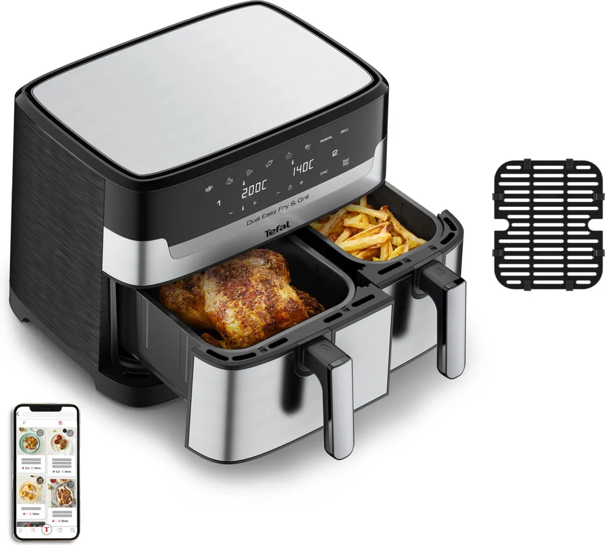 Tefal Dual Easy Fry & Grill EY905D Heteluchtfriteuse