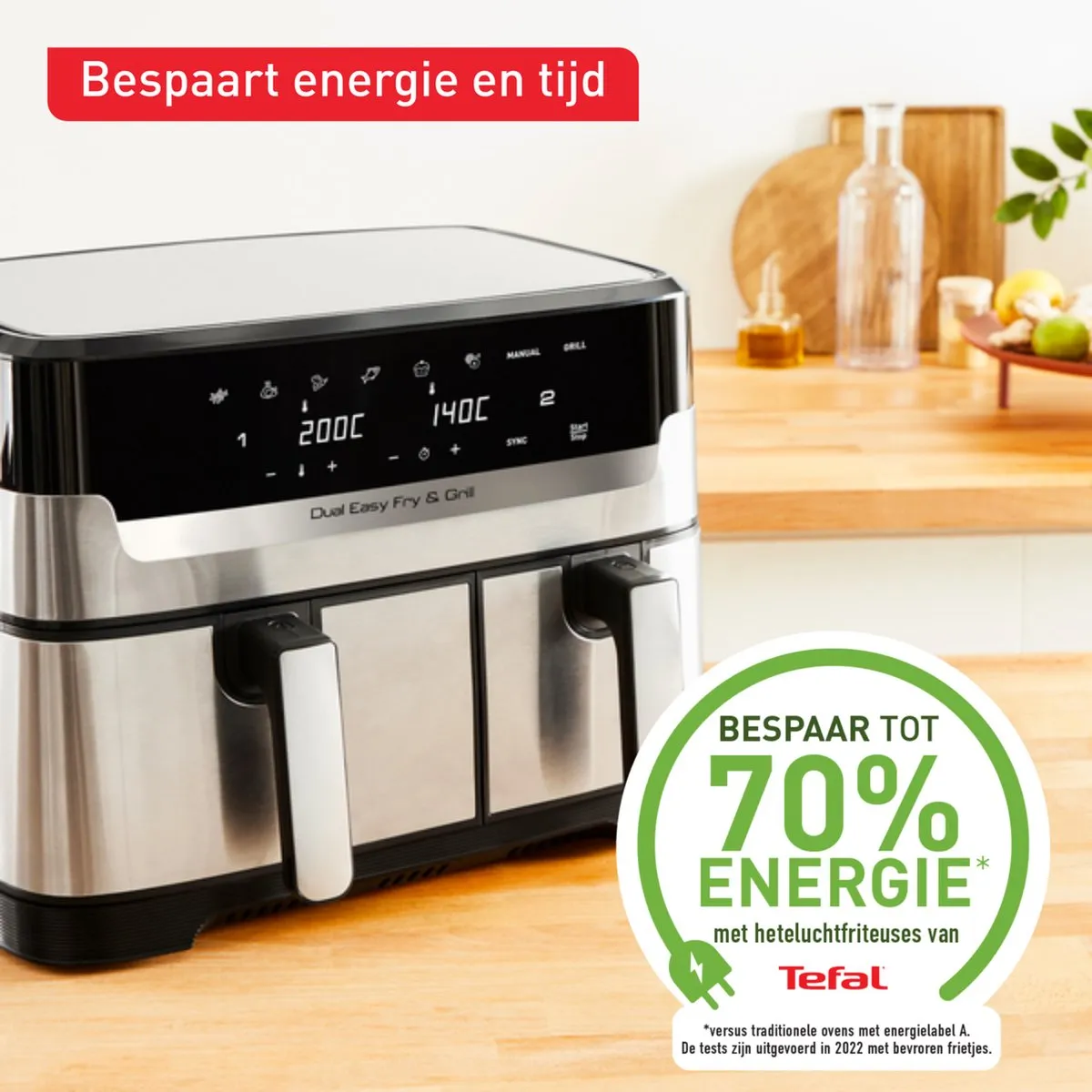 Tefal Dual Easy Fry & Grill EY905D Heteluchtfriteuse - 2700W 8,3L