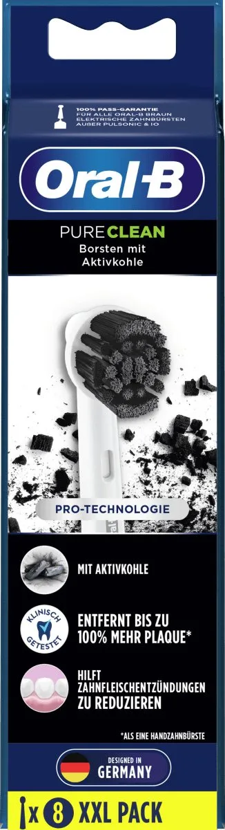 Oral-B Pure Clean Charcoal Opzetborstels EB20CH-8