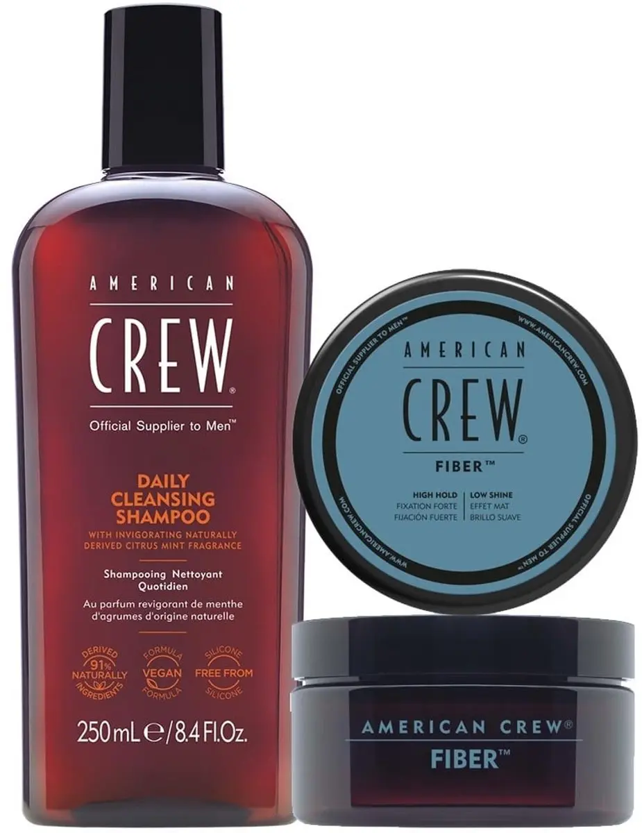 American Crew Daily Cleansing Shampoo & Fiber Set 335ml
