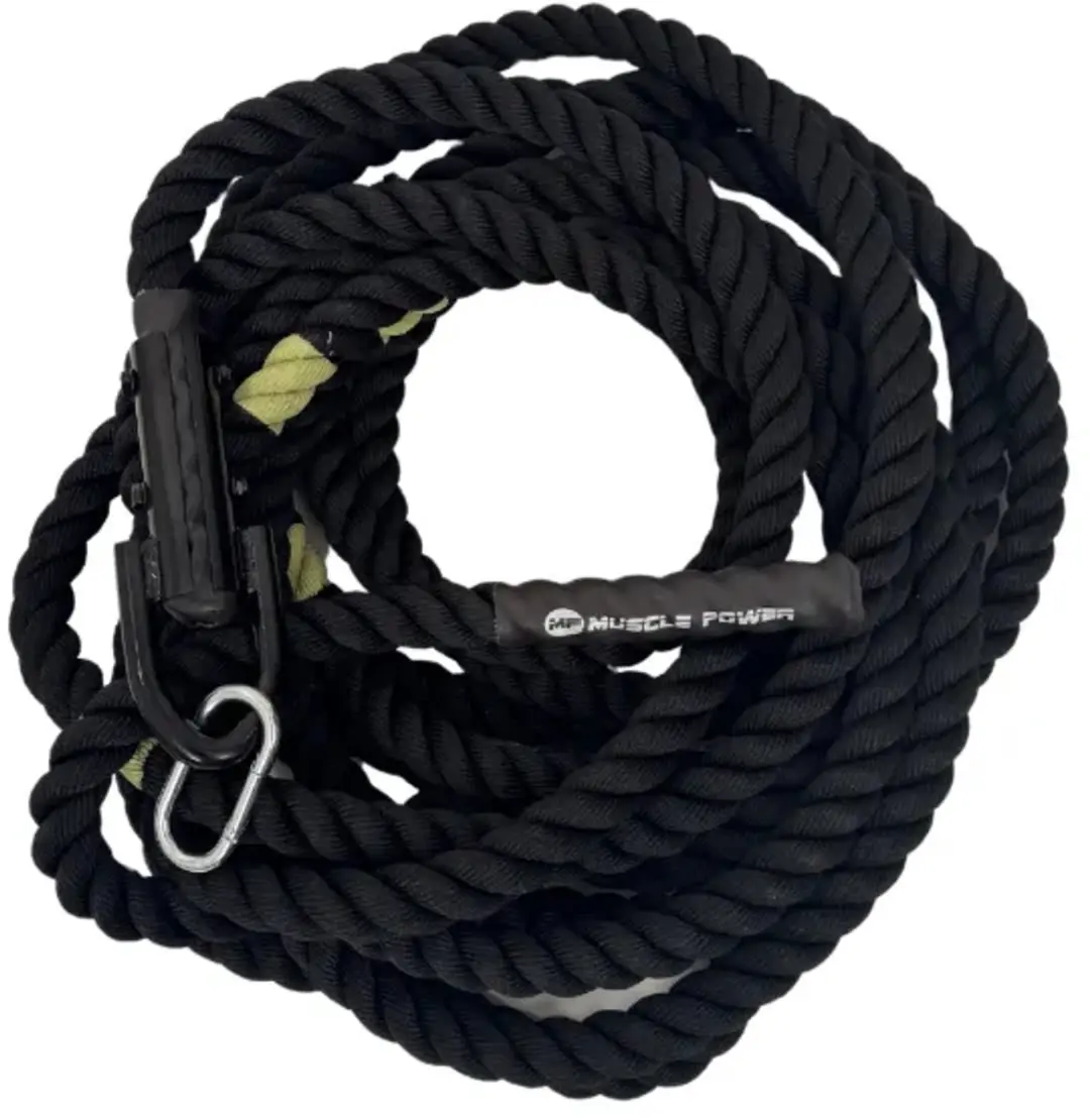Muscle Power Sled Pull Rope 15m - Zwart/Geel