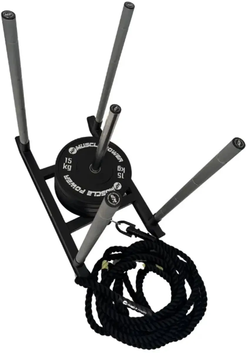 Muscle Power Sled Pull Rope 15m - Zwart/Geel